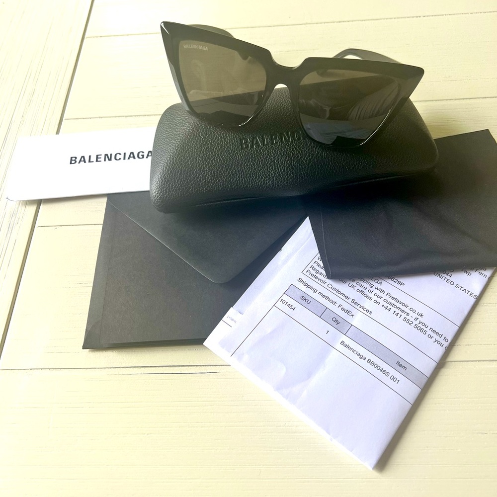 BALENCIAGA  black cat style sunglasses BB0046S 001